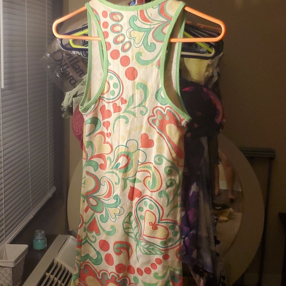 Half Button Printed Tank Top - Picture 4 of 4